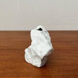Vintage white porcelain rock vase from KPM Royal Porcelain, 1970s.