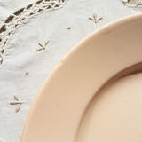 Plat rose en faïence 1900 pexonne
