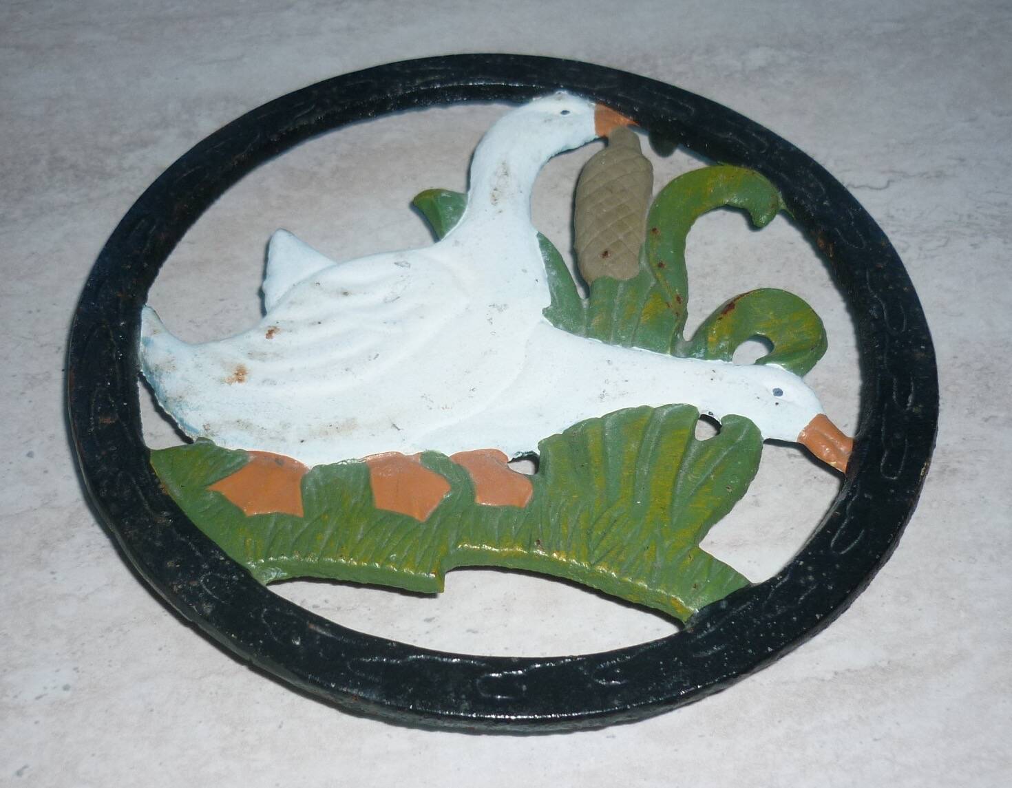 Cast iron “Geese” trivet