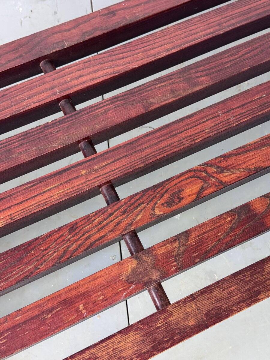 Mid-century modernist wooden wenge slat bench coffee table by Gijs Bakker for Castelijn, 1970s