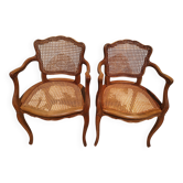 Set of 2 cane chairs in Louis XIV style