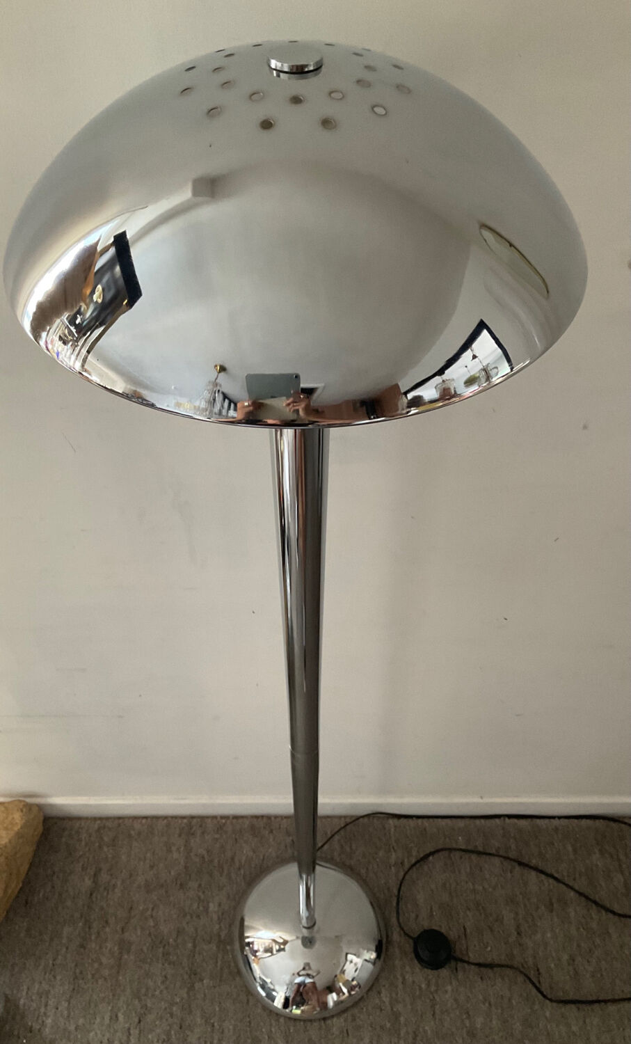 Vintage chromed metal floor lamp from the 60s-70s