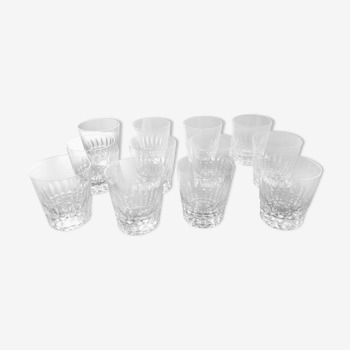 Lot of 12 glasses in Baccarat crystal picadilly model