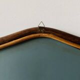 Vintage trapezoidal bamboo mirror
