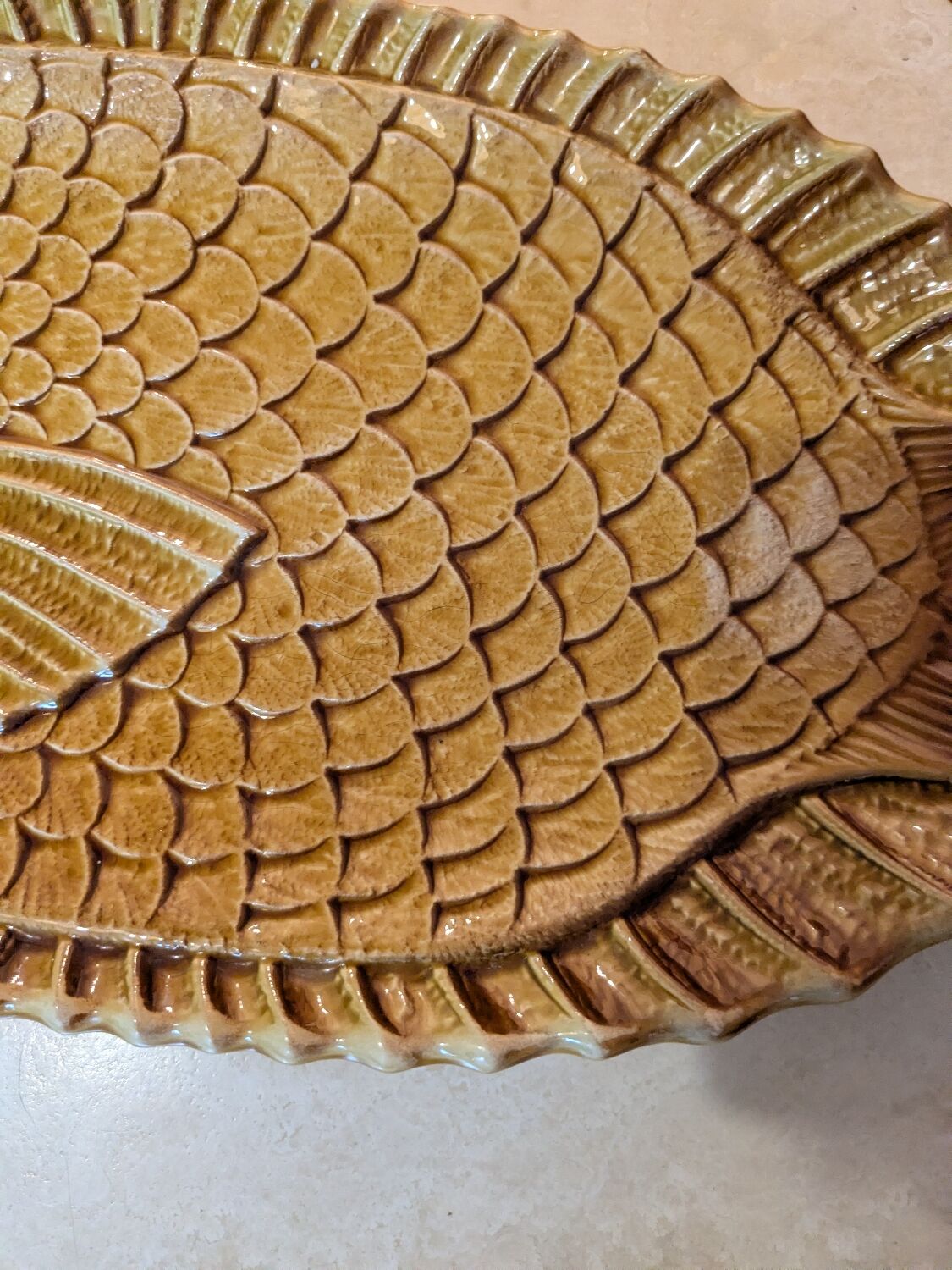 Large fish dish Sarreguemines
