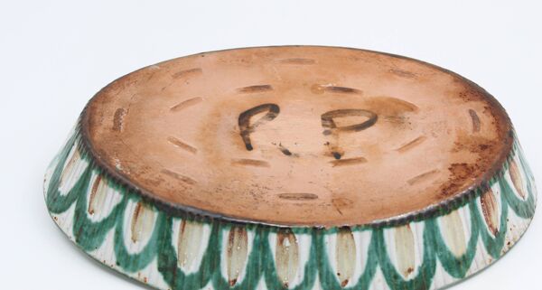 Plat à poisson robert picault en ceramique vallauris 1950