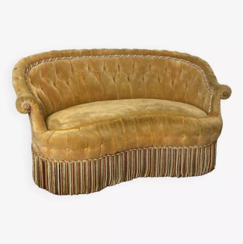 Golden yellow toadstool sofa