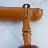 Wooden coat rack bamboo style 40s, 2 hooks