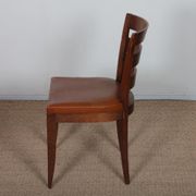 Set of 6 oak chairs in the style of Jean Pascaud, 1940.