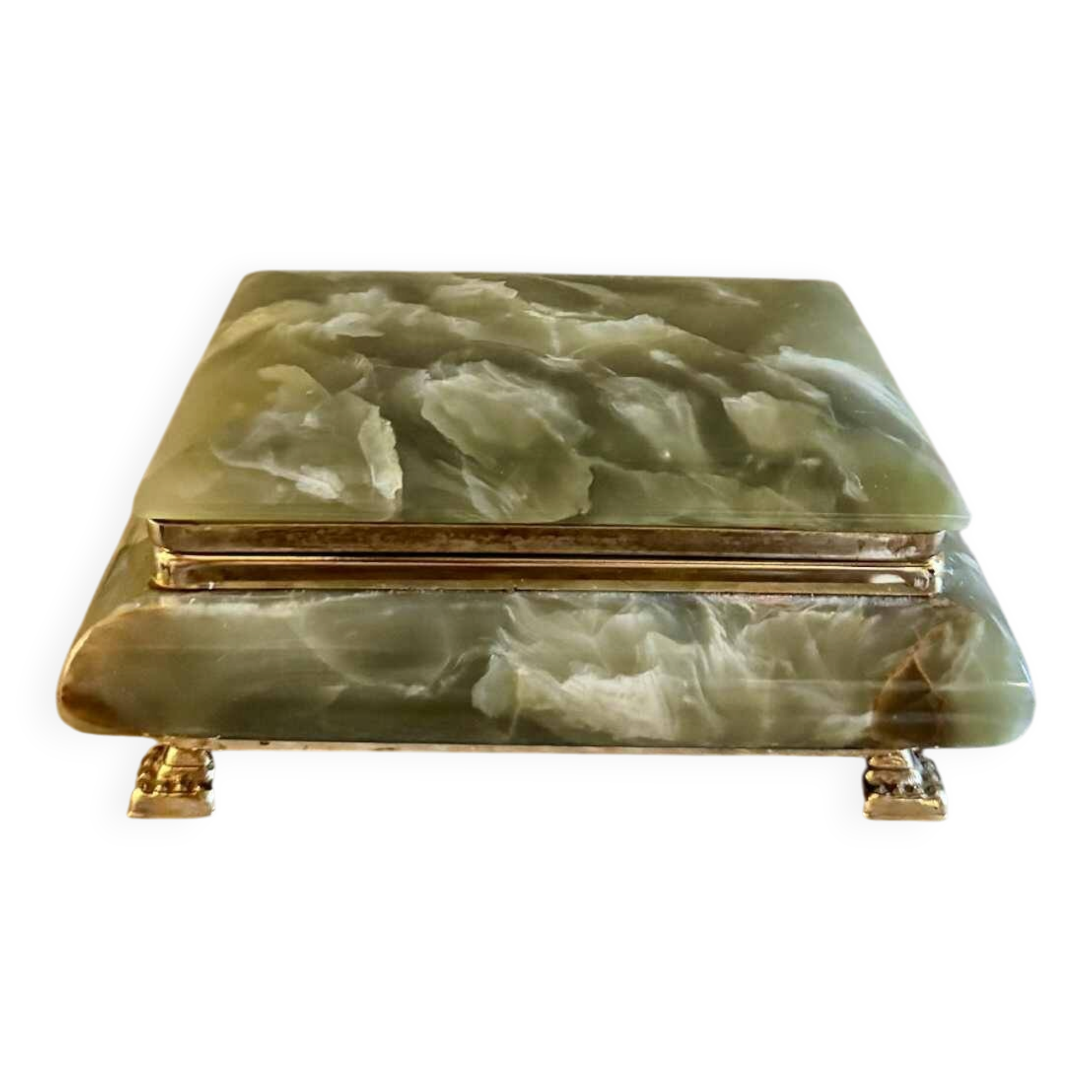 Onyx catchall box from the 1960s, vintage Italy.