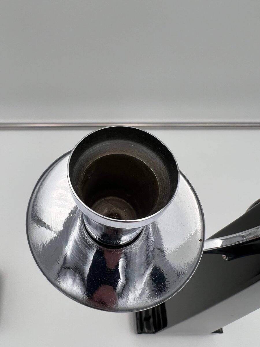 Art Deco Candlesticks in Black Lacquer, Oak & Nickel, Netherlands, 1930s, Set of 2