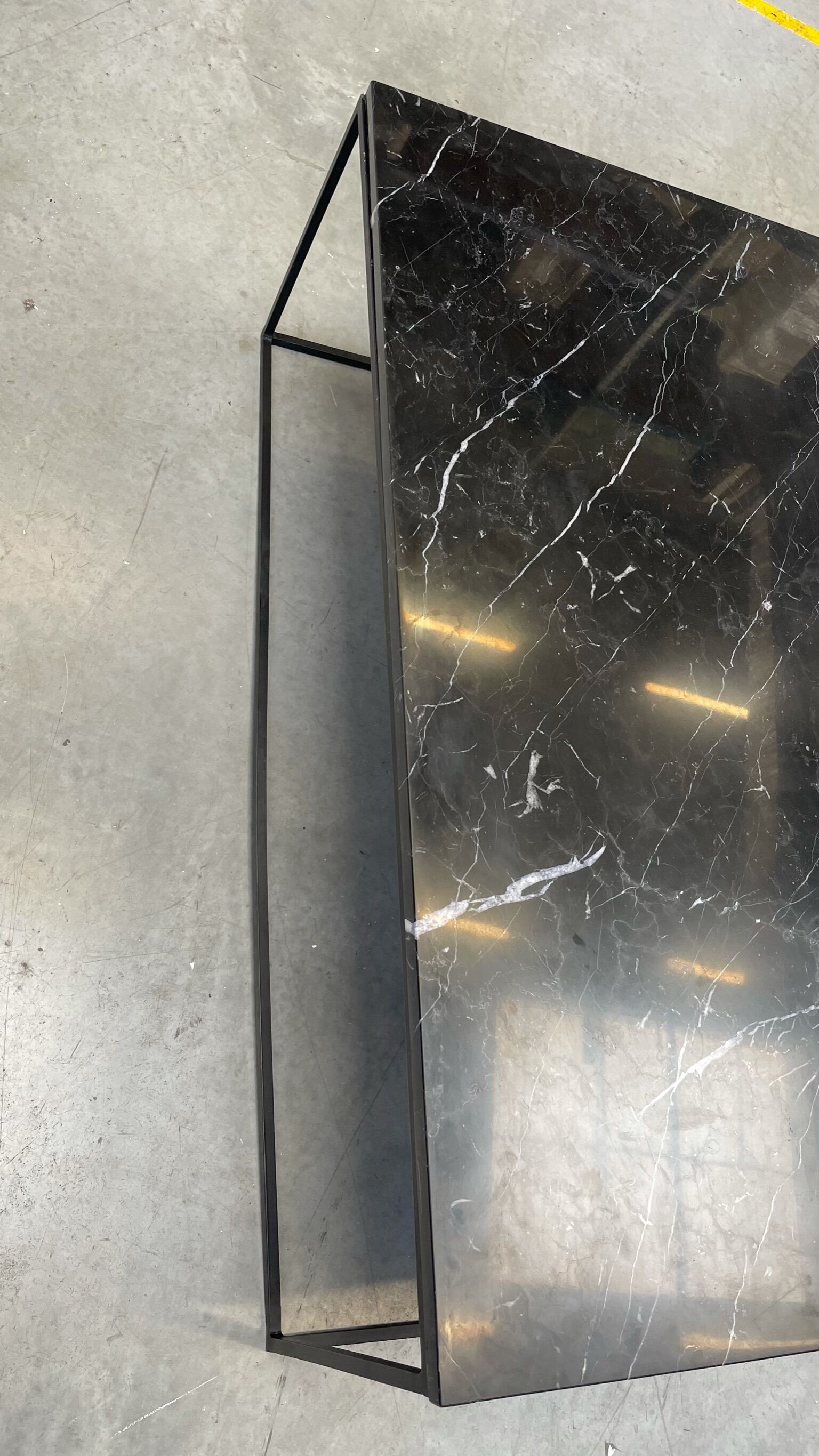 Black marble table