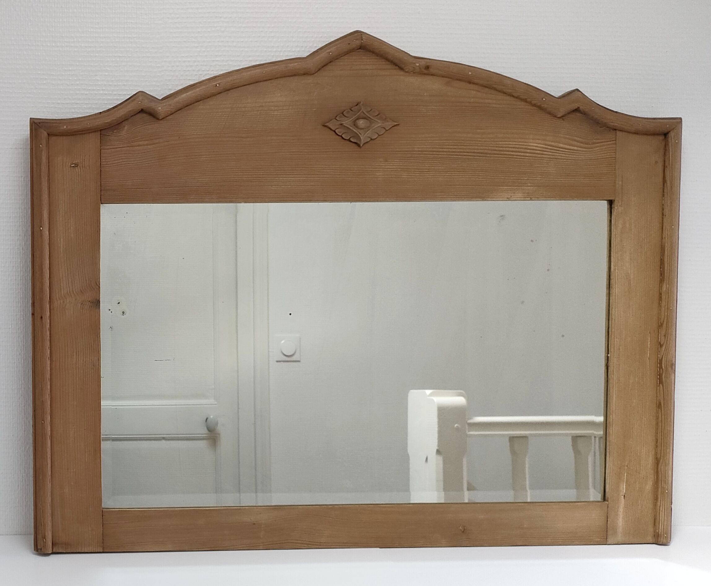 Mirror weathered wood ice beveled vintage 76 cm x 96 cm