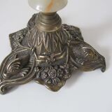 Antique brass and marble chandelier