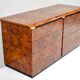 Italian drawer credenza in high gloss burl and brass, Italy, 1970s