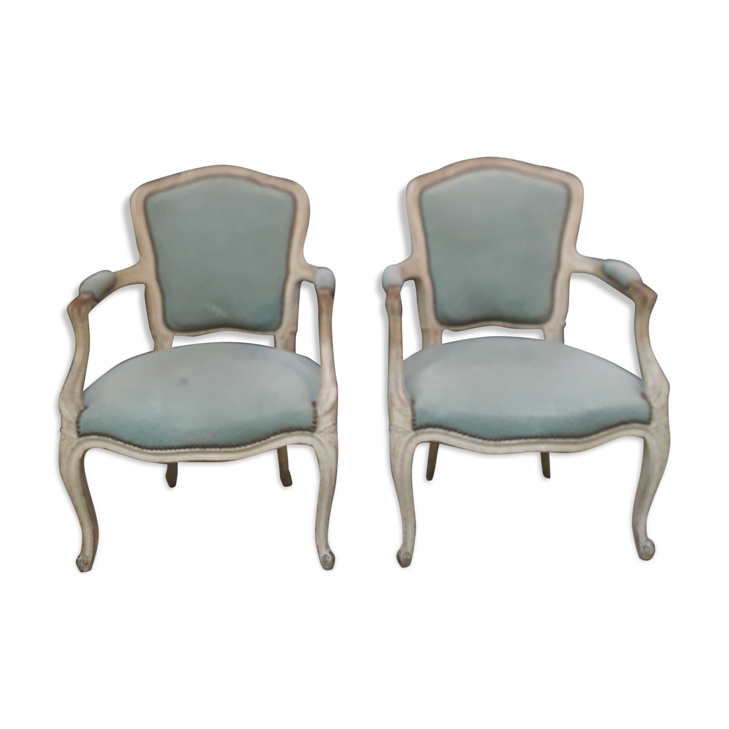 Louis XV-style armchair pair