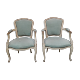 Louis XV-style armchair pair