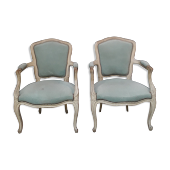 Louis XV-style armchair pair