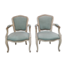 Louis XV-style armchair pair