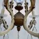 Crystal pendant chandelier wrought iron 1900