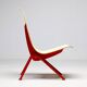Jean Prouvé "Antoni" chair - Limited edition, red frame / plywood seat