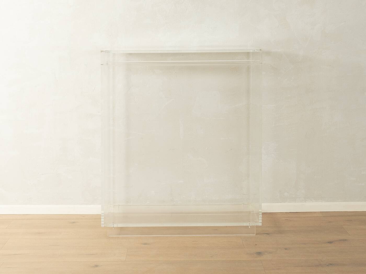 Minimalist chest of drawers from the 1980s, acrylic glass, unique piece