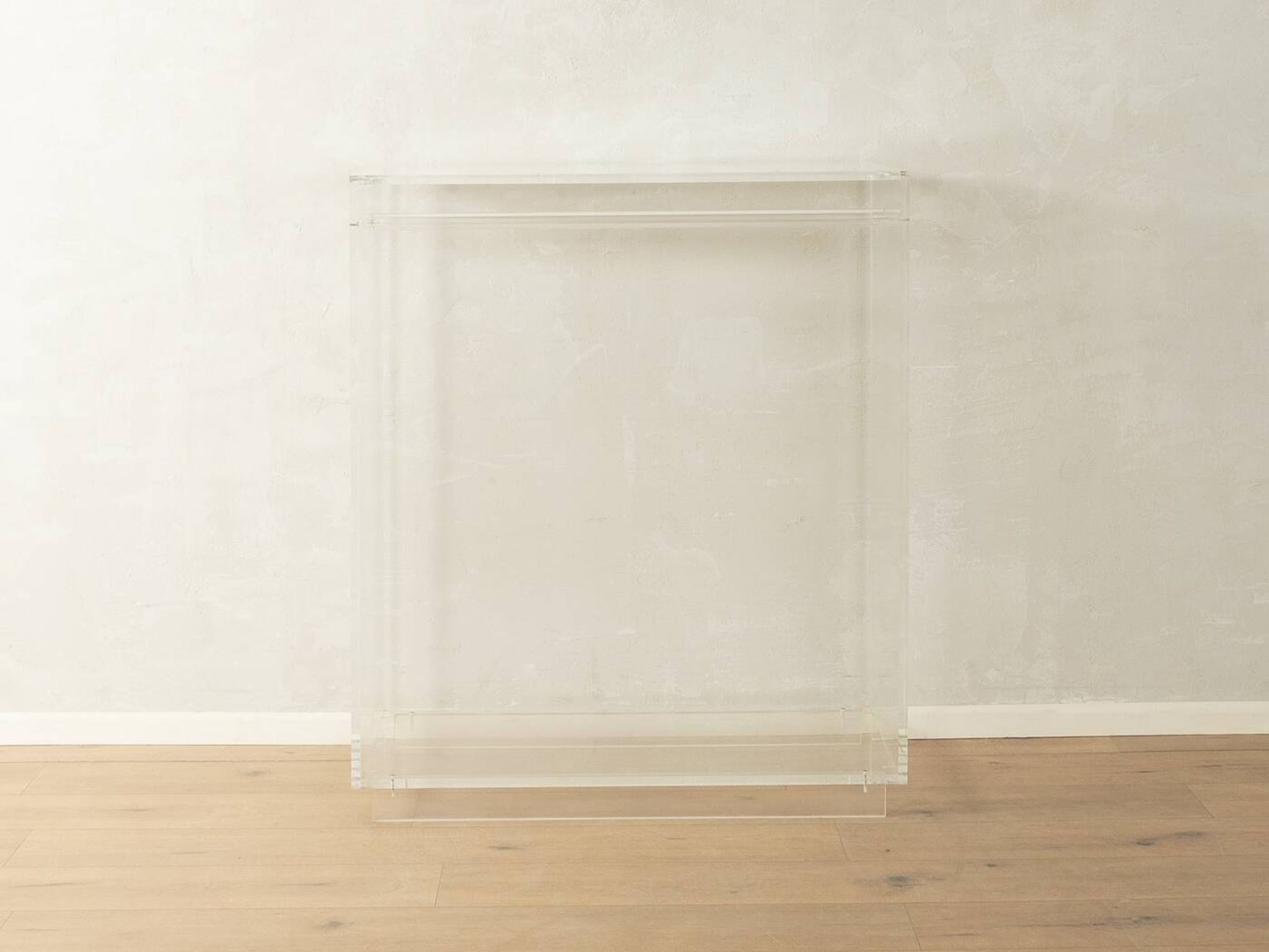 Minimalist chest of drawers from the 1980s, acrylic glass, unique piece
