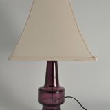 Mid-Century Modern Purple Chrystal Glass Table Lamp by Kosta 1960s
