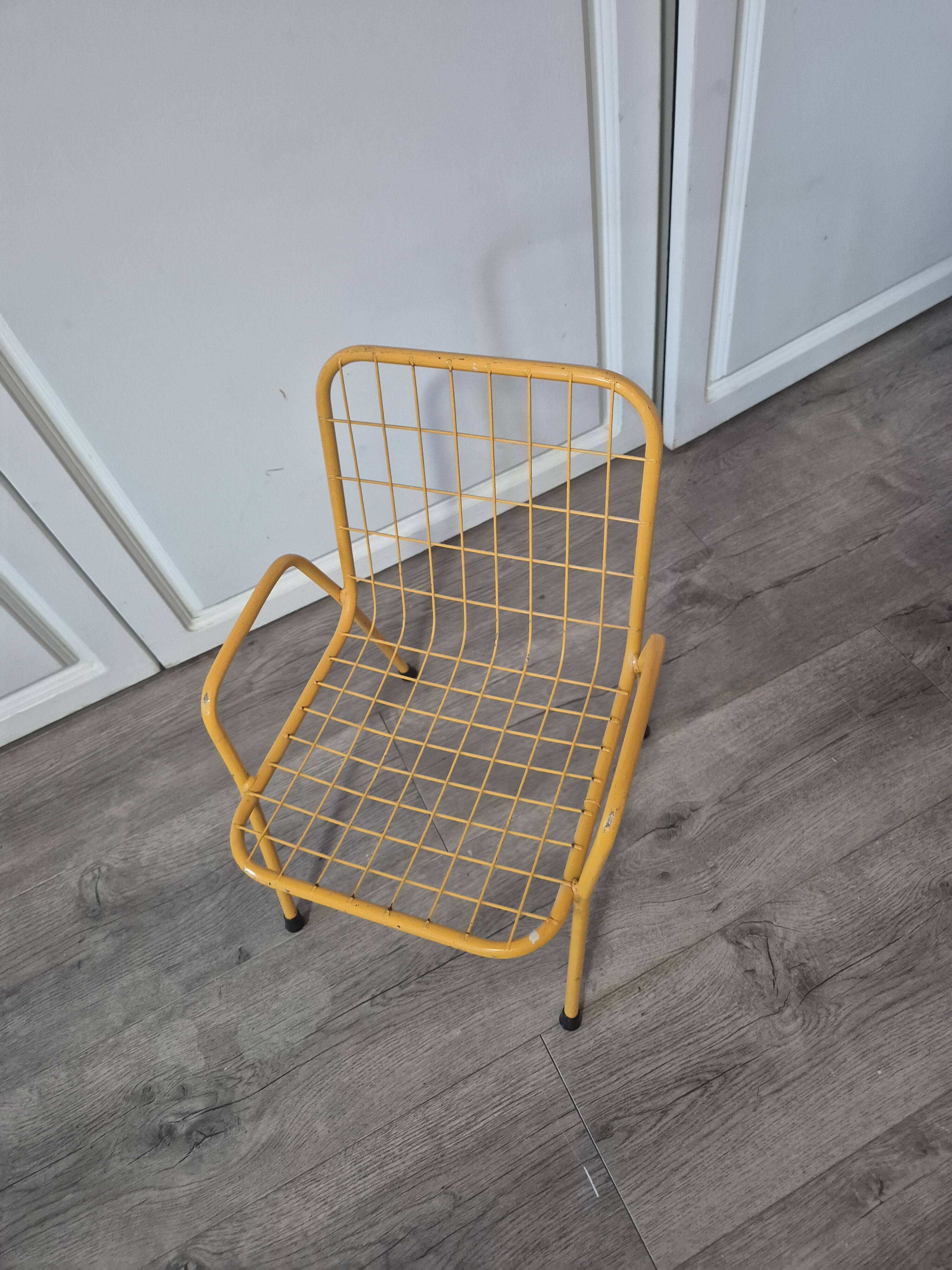 Vintage yellow metal children's chair
