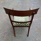 English Regency office chair in curved wood and green velvet