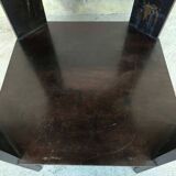 Vintage wooden pedestal table in art deco style