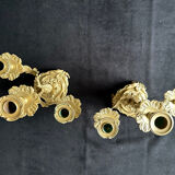 Pair of candlesticks, bronze candelabras, 19th century.