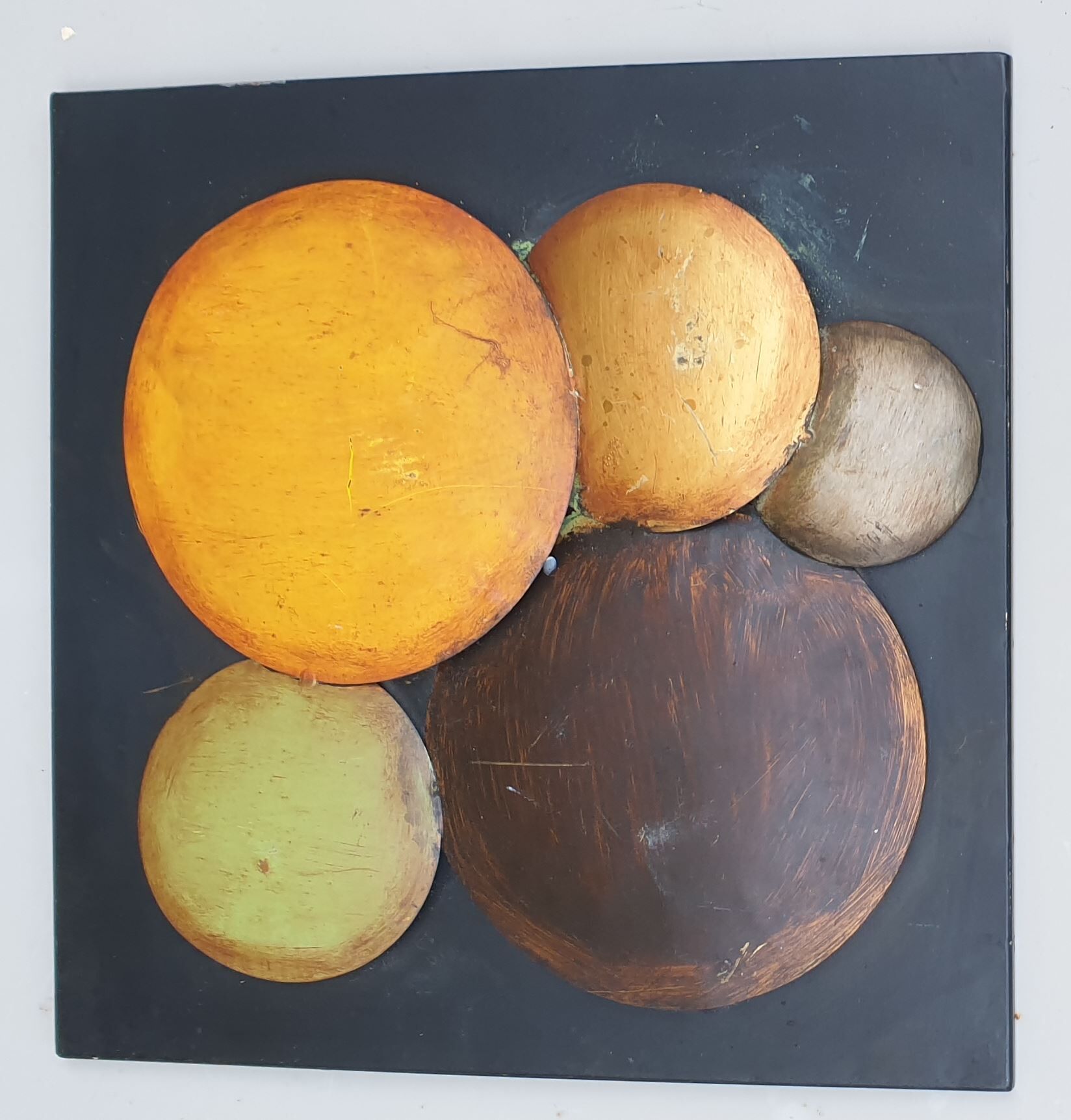 Set of 4 vintage metallic wall decorations