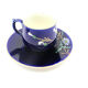 2 Enamelled coffee cups Digoin Sarreguemines with sub cups
