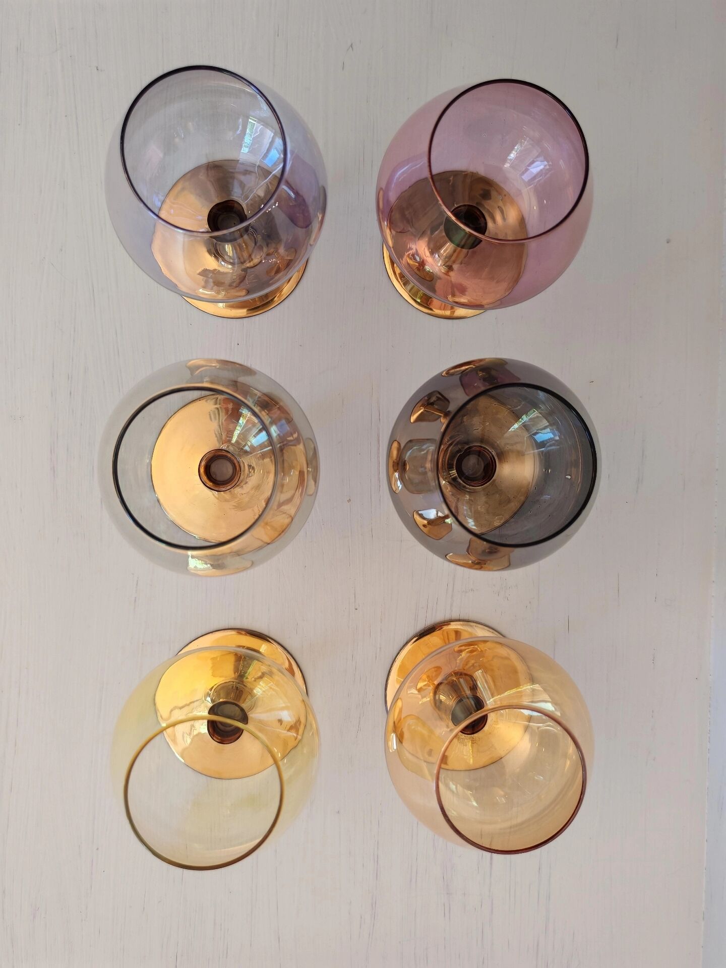 6 vintage cognac glasses