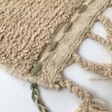 Moroccan Berber boujaad ecru carpet with colorful patterns 255x175cm