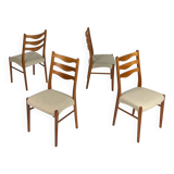 4-piece set Danish teak chair Arne Wahl Iversen vintage chairs