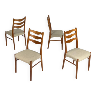4-piece set Danish teak chair Arne Wahl Iversen vintage chairs