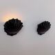 Pair of vintage wall lights in black porcelain, France 1970.