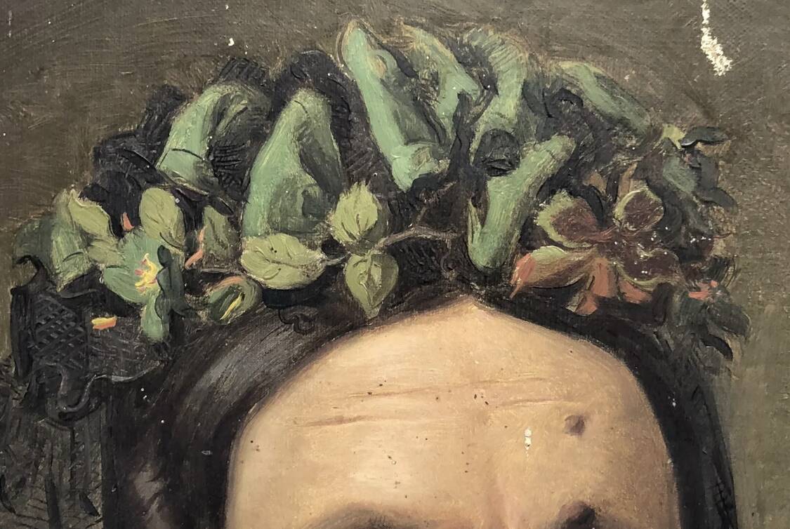 Oil painting on canvas XIX portrait Chevalier d'Eon