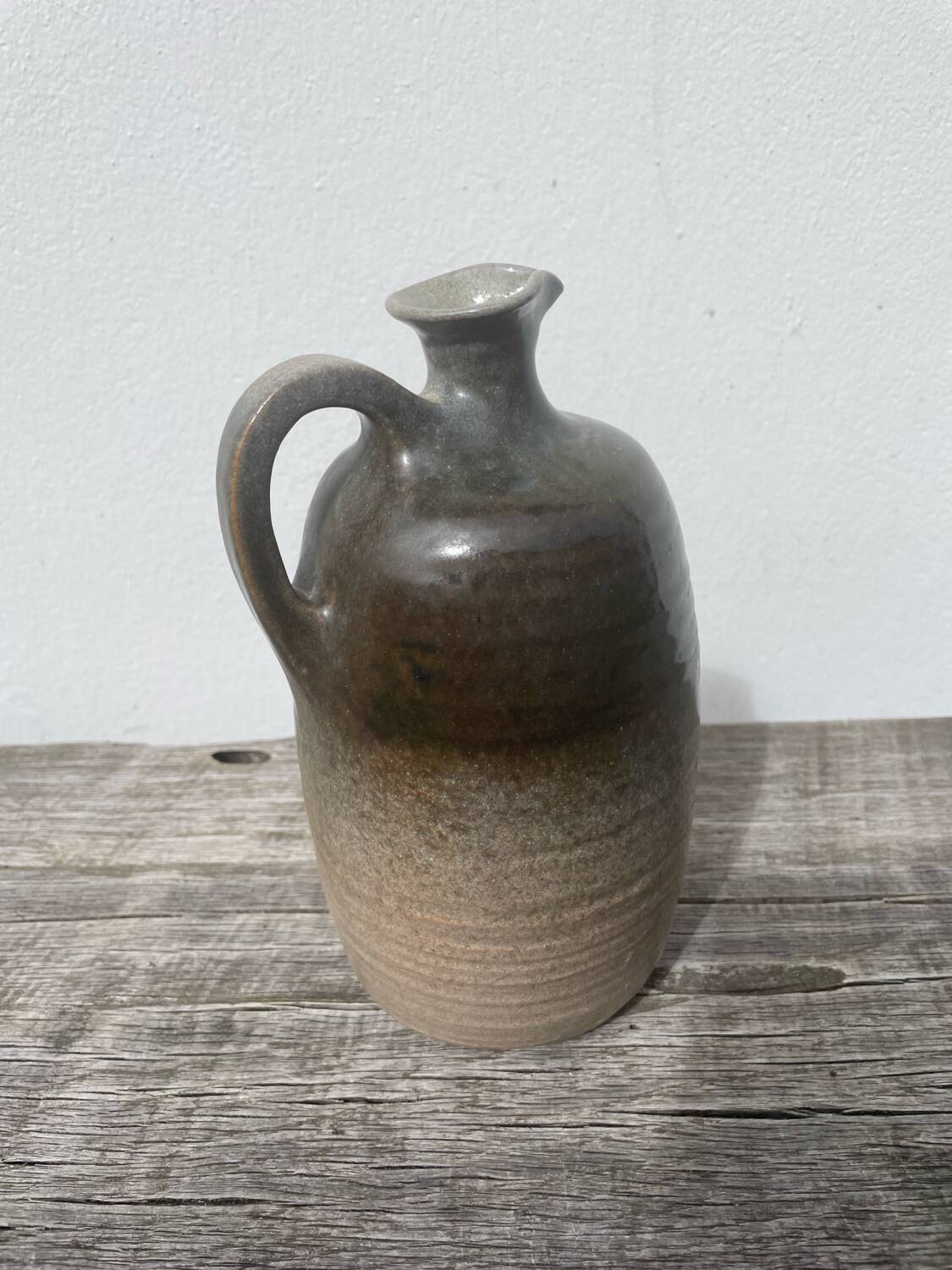 Beige ceramic vase signed Pierre Grau