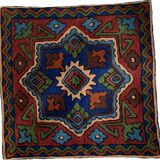 Housse de coussin en laine brodé à la main 40x40 cm
