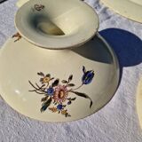 Clairefontaine earthenware plate and fruit bowl set, Saxe model