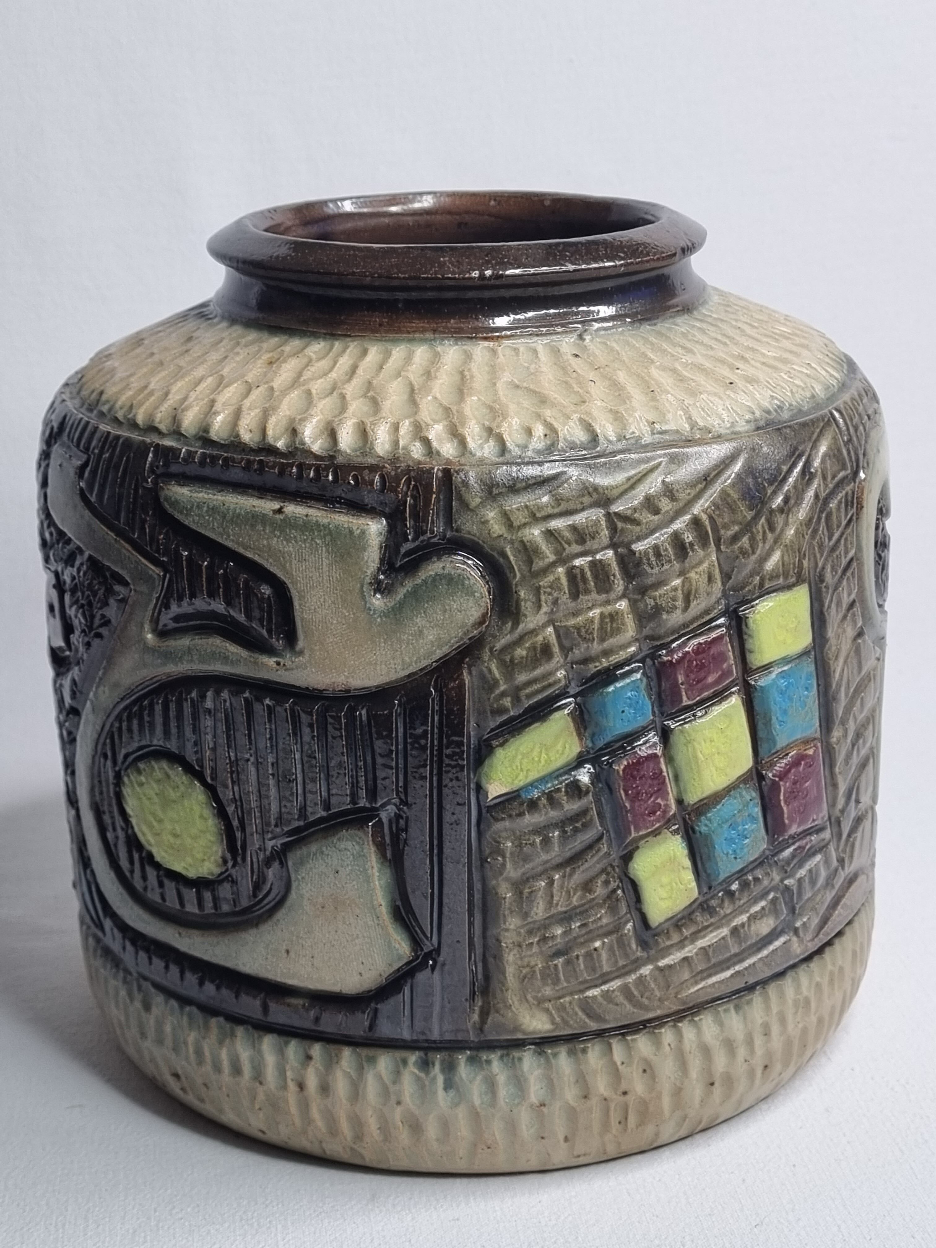 1930 enamel ceramic vase by Losson