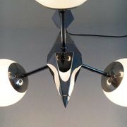 Art Deco Metal and Glass Chandelier