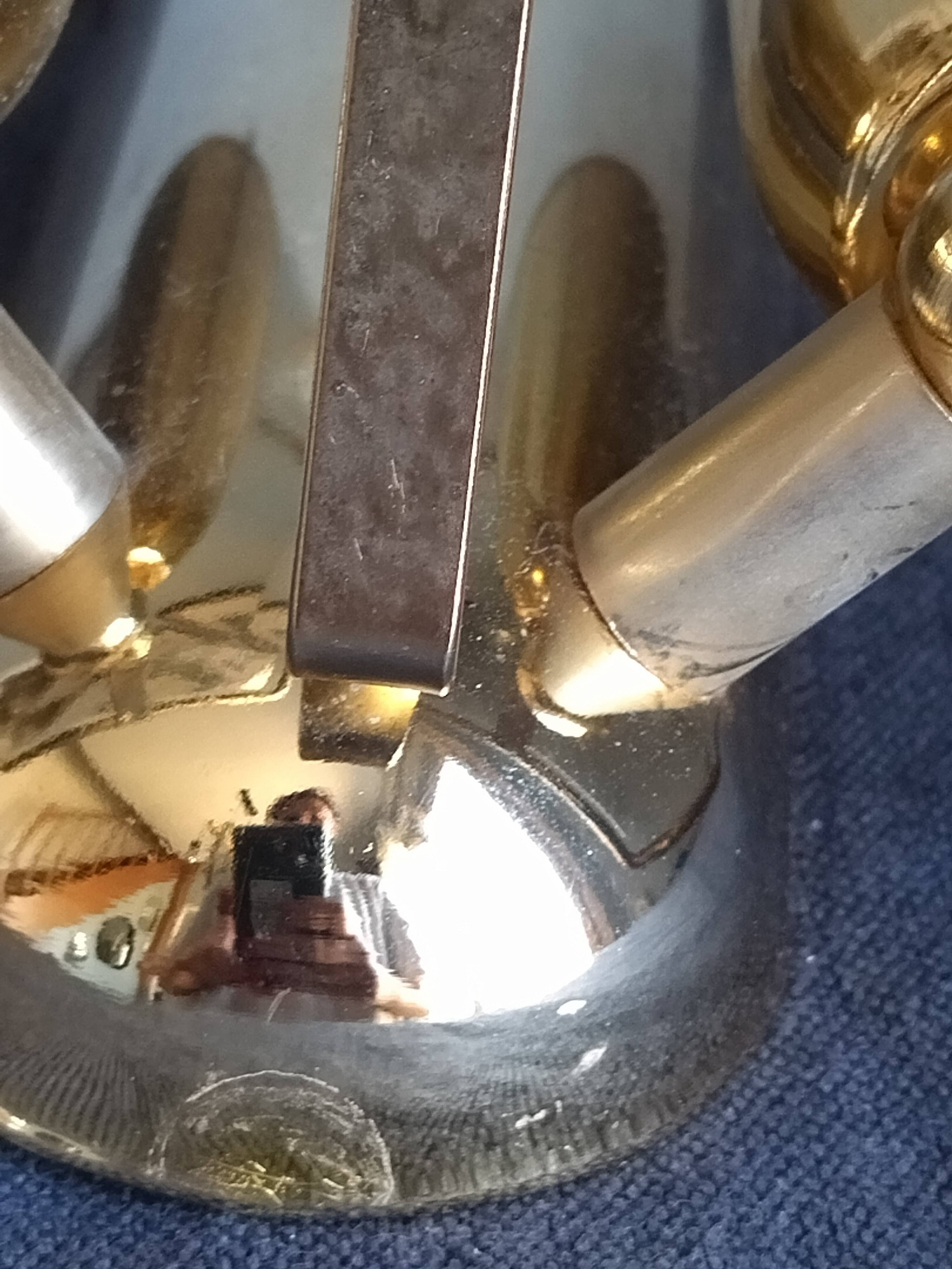 Wall lamp two fires in brass and curved glass from the 80s