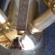 Wall lamp two fires in brass and curved glass from the 80s