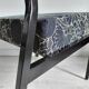 Pair of black metal and fabric armchairs, 1970s, restored.