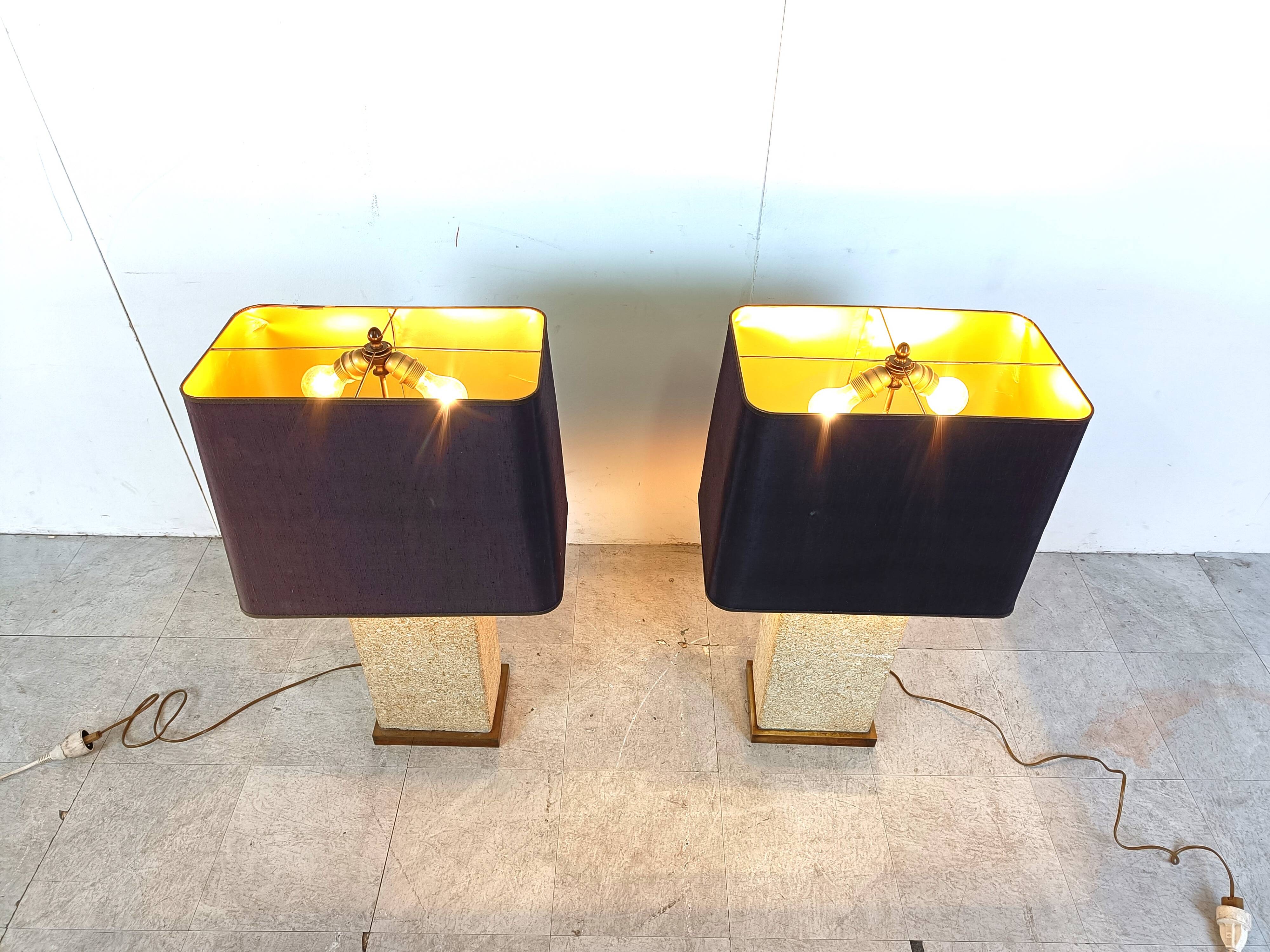 Pair of pierre de France table lamps, 1970s