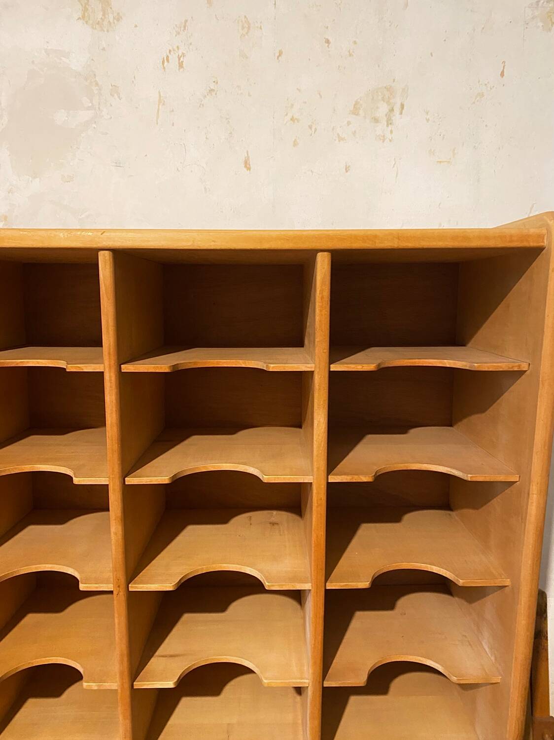 Vintage Scandinavian 48-compartment locker cabinet